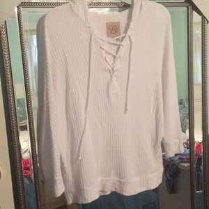 Chaser white waffle hoodie